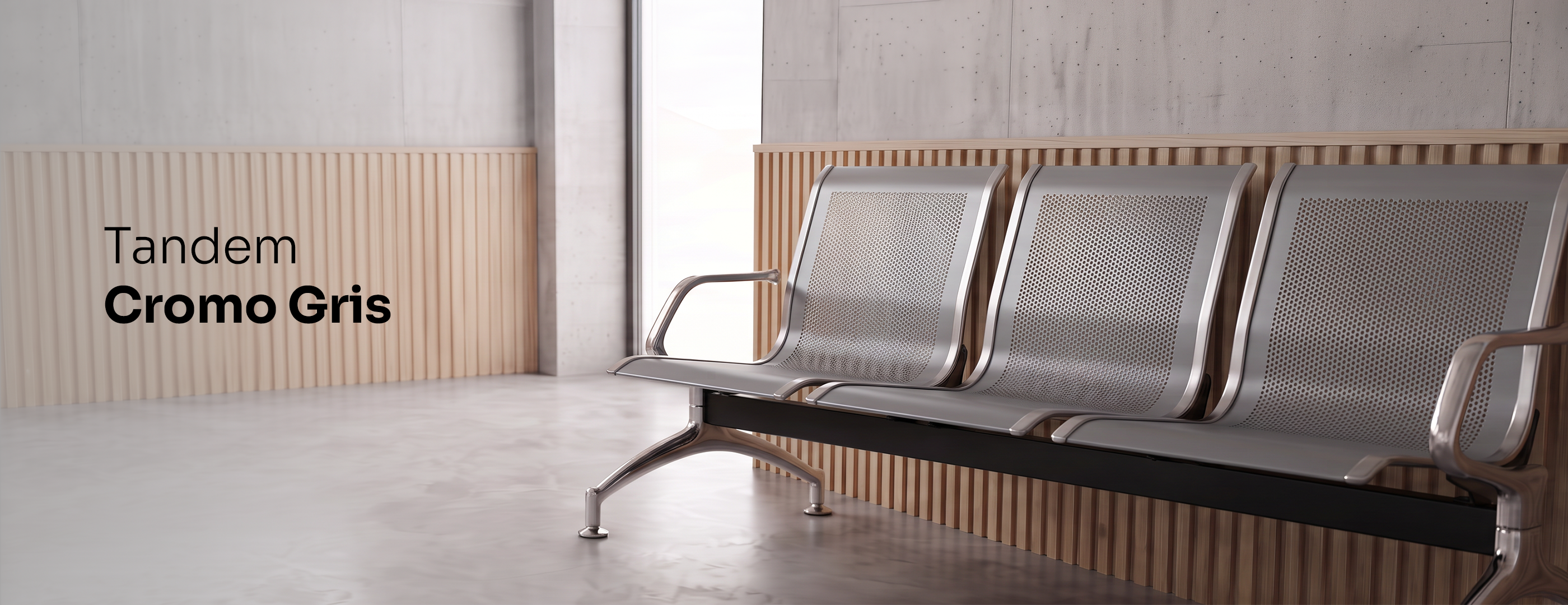 Silla Tandem Cromo