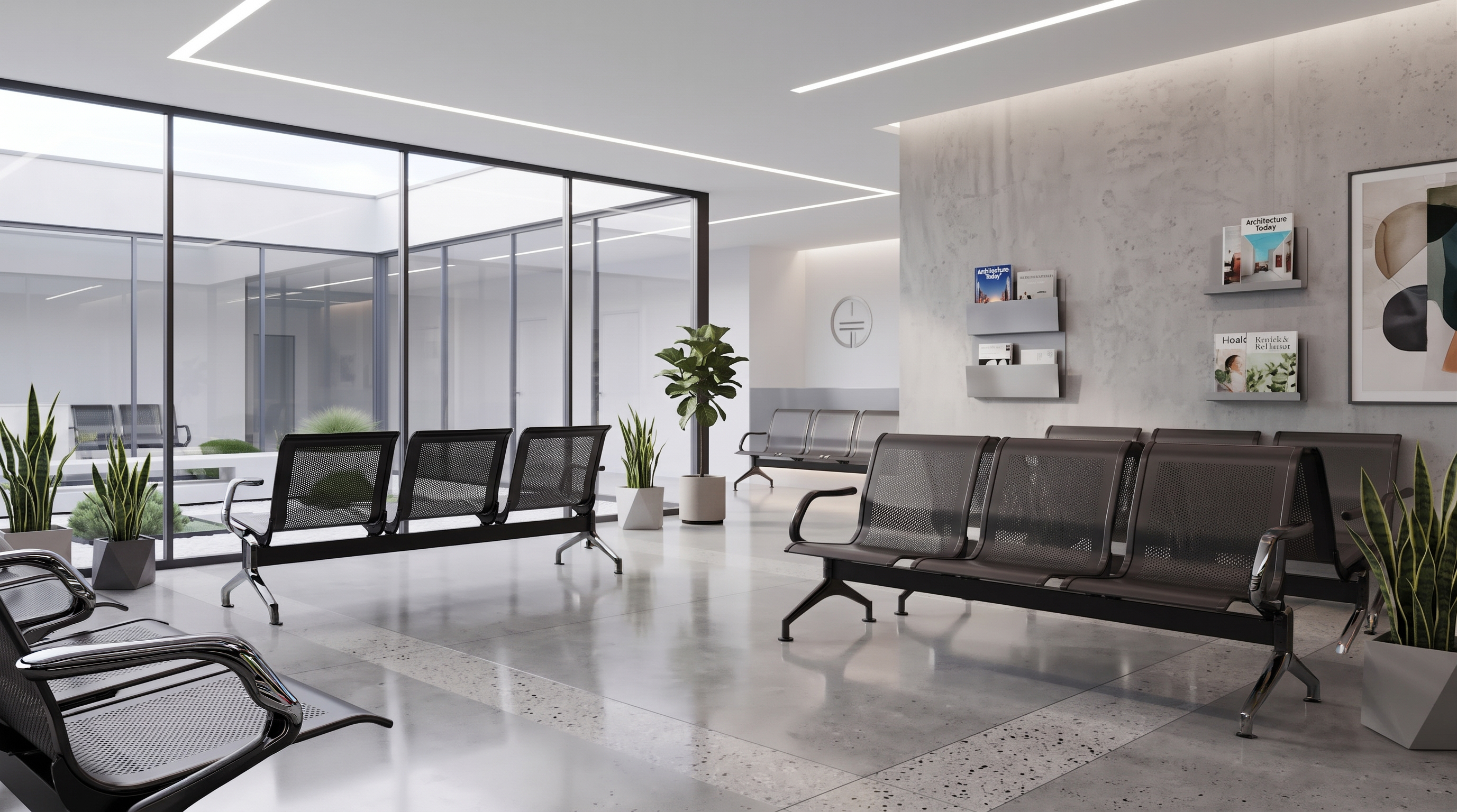 Silla Tandem Cromo Black