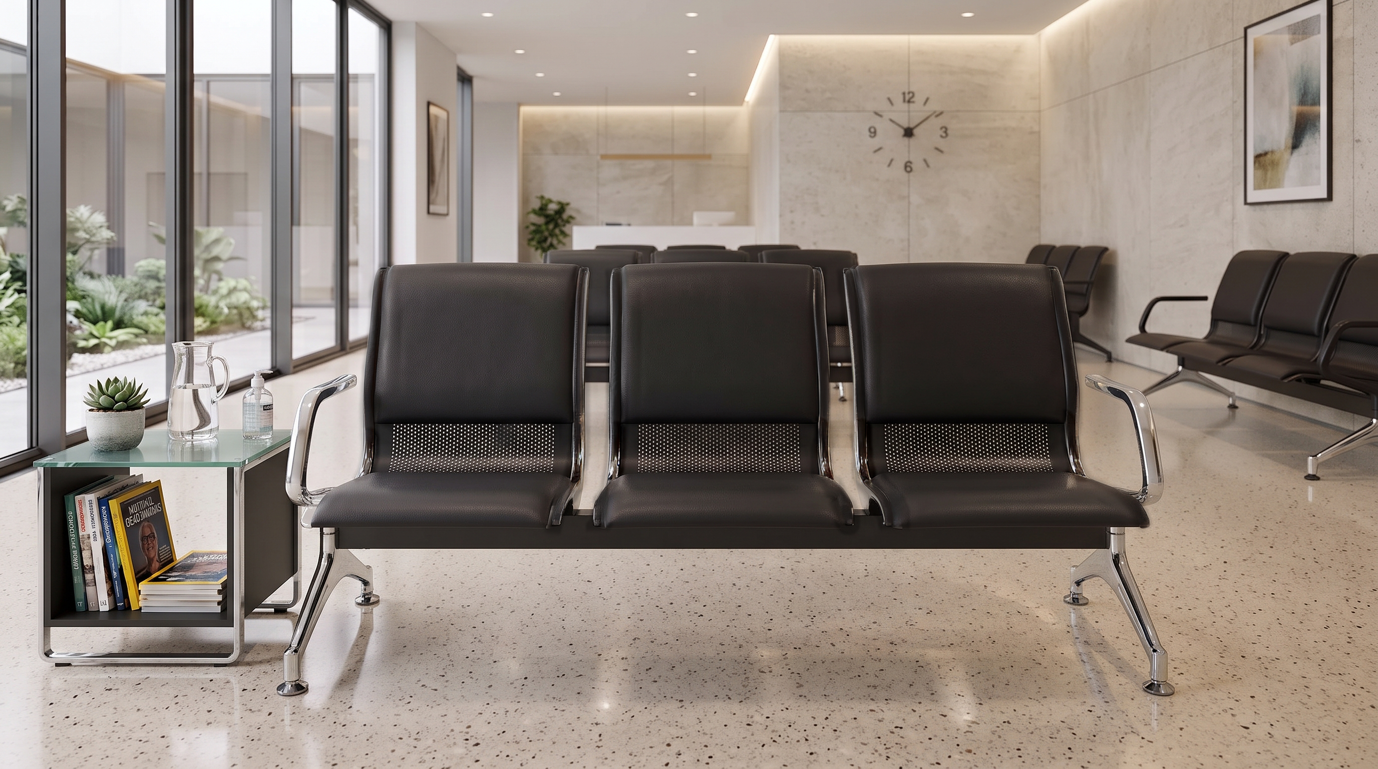Silla Tandem Cromo Black Tapizado